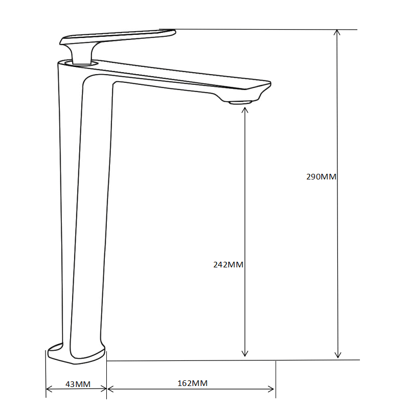 Mexen Ares vysoká umývadlová batéria, čierna - 744110-70