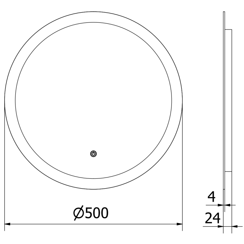 Mexen Oro podsvietené zrkadlo do kúpeľne, okrúhle 50 cm, LED 6000K, proti zahmlievaniu - 9824-050-050-611-00