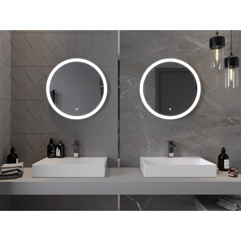 Mexen Oro kúpeľňové zrkadlo s podsvietením, okrúhle 60 cm, LED 6000K, proti zahmlievaniu - 9824-060-060-611-00
