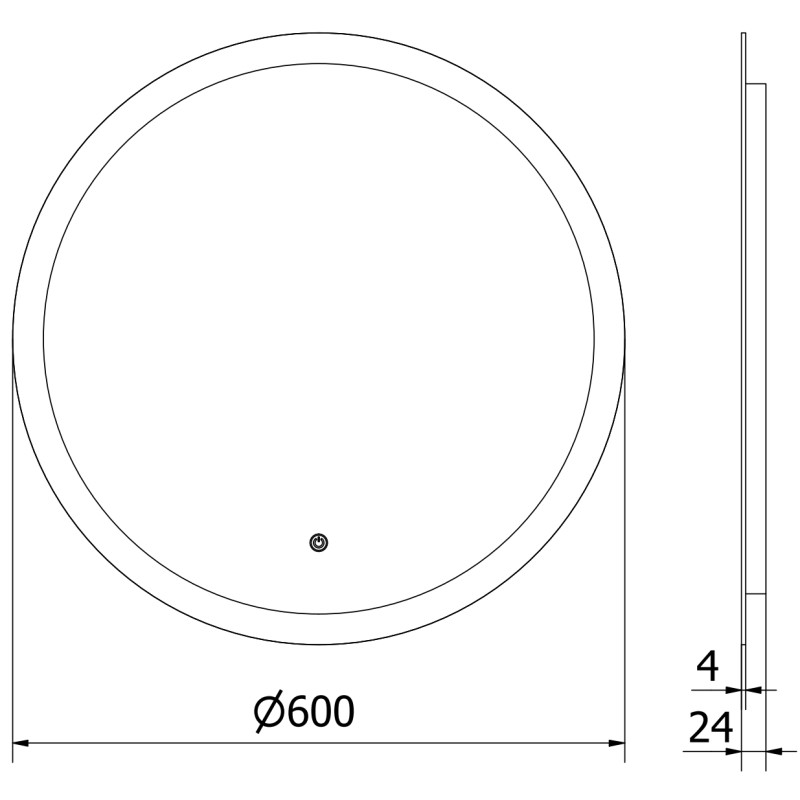 Mexen Oro kúpeľňové podsvietené zrkadlo, okrúhle 60 cm, LED 6000K, anti-mraky - 9824-060-060-611-00