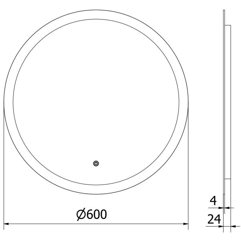 Mexen Oro zrkadlo do kúpeľne, podsvietené, okrúhle 60 cm, LED 6000K, proti zahmlievaniu - 9824-060-060-611-00