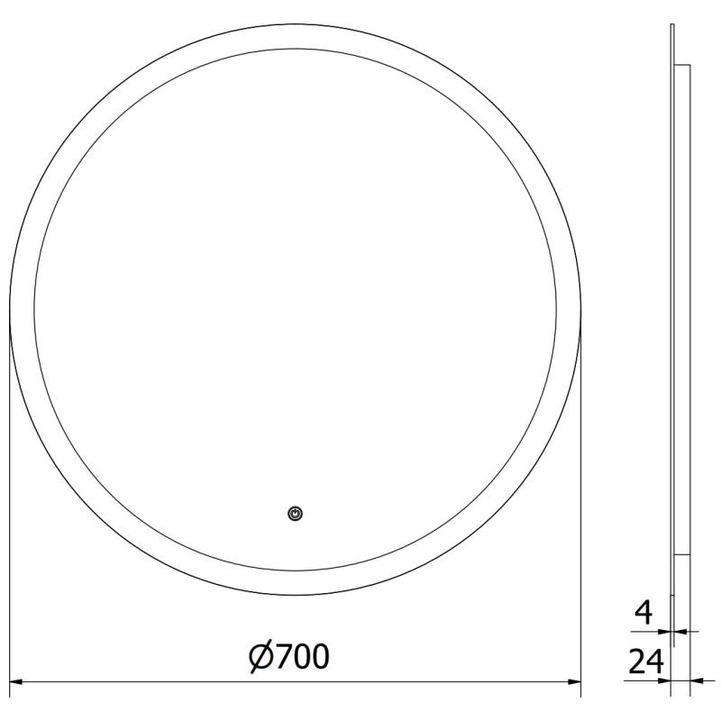 Mexen Oro osvetlené kúpeľňové zrkadlo, okrúhle 70 cm, LED 6000K, proti hmlu - 9824-070-070-611-00