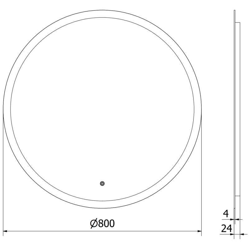 Mexen Oro podsvietené okrúhle zrkadlo do kúpeľne, 80 cm, LED 6000K, antifog - 9824-080-080-611-00