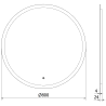 Mexen Oro podsvietené okrúhle zrkadlo do kúpeľne, 80 cm, LED 6000K, antifog - 9824-080-080-611-00