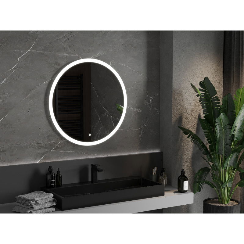 Mexen Oro podsvietené okrúhle zrkadlo do kúpeľne, 80 cm, LED 6000K, antifog - 9824-080-080-611-00