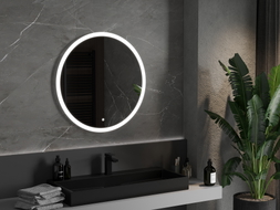 Mexen Oro osvetlené okrúhle kúpeľňové zrkadlo, priemer 80 cm, LED 6000K, proti zahmlievaniu - 9824-080-080-611-00