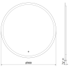 Mexen Oro podsvietené kúpeľňové zrkadlo, okrúhle 90 cm, LED 6000K, proti hmle - 9824-090-090-611-00