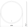 Mexen Oro zrkadlo do kúpeľne podsvietené, okrúhle 90 cm, LED 6000K, proti zahmlievaniu - 9824-090-090-611-00
