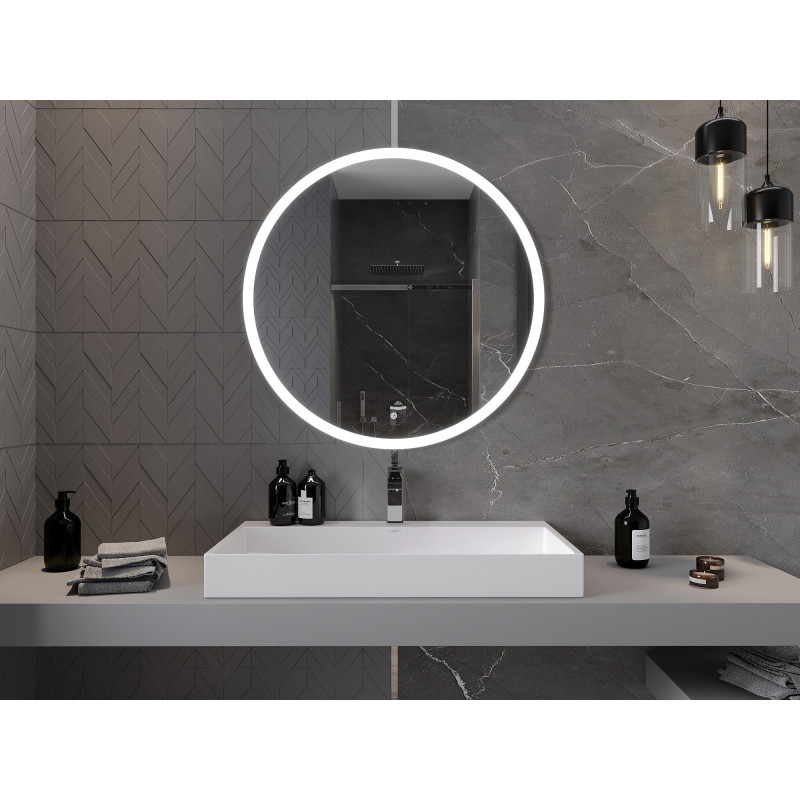 Mexen Oro osvetlené kúpeľňové zrkadlo, okrúhle 90 cm, LED 6000K, proti zahmlievaniu - 9824-090-090-611-00