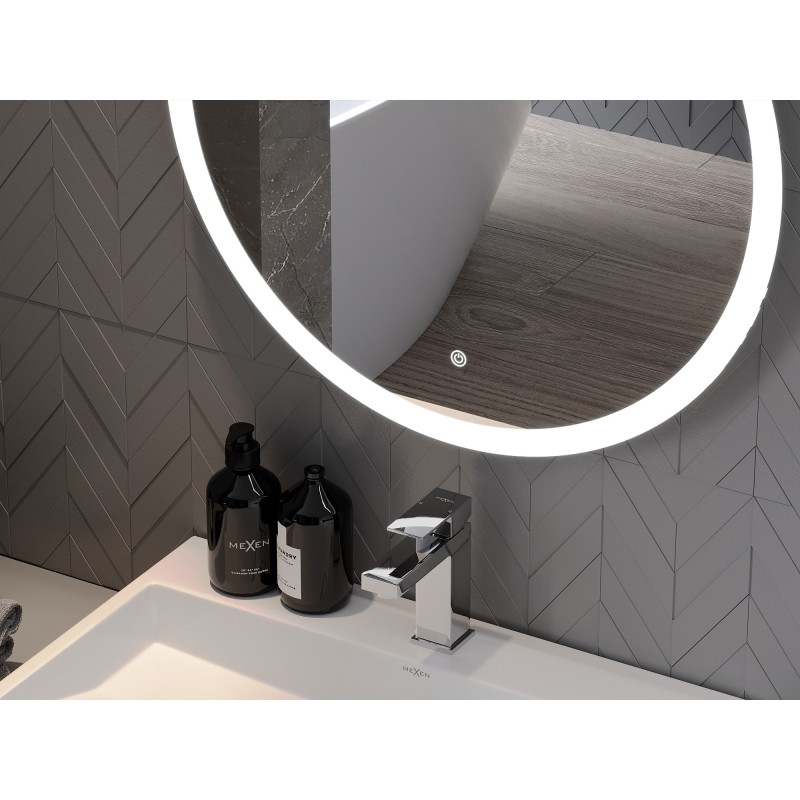Mexen Oro kúpeľňové zrkadlo s podsvietením, okrúhle 70 cm, LED 6000K, proti zahmlievaniu - 9824-070-070-611-00