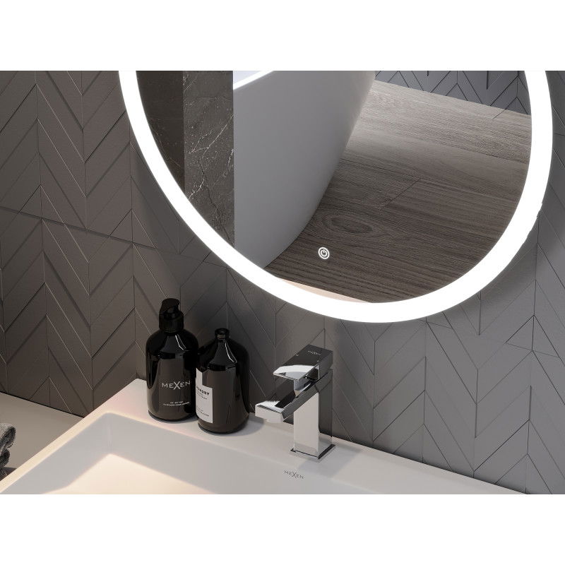 Mexen Oro zrkadlo s podsvietením, okrúhle 100 cm, LED 6000K, proti zahmlievaniu - 9824-100-100-611-00