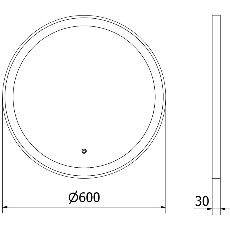 Mexen Esso kúpeľňové podsvietené zrkadlo, okrúhle 60 cm, LED 6000K, protihmla, zlatý rám - 9825-060-060-611-50