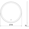 Mexen Esso zrkadlo kúpeľňové s podsvietením, okrúhle 70 cm, LED 6000K, proti zahmlievaniu, zlatý rám - 9825-070-070-611-50