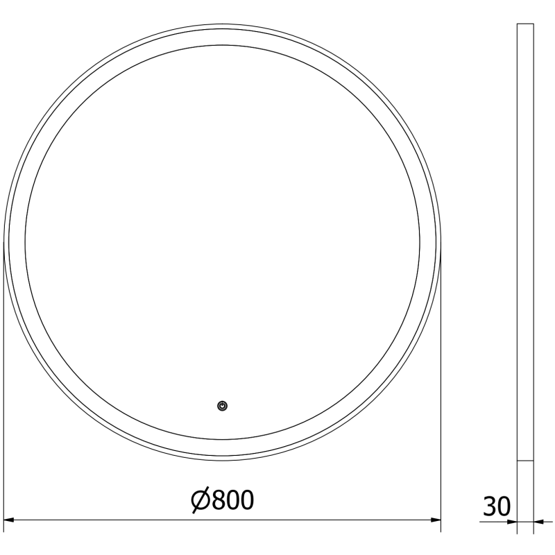 Mexen Esso okrúhle kúpeľňové zrkadlo s podsvietením, 80 cm, LED 6000K, proti zahmlievaniu, zlatý rám - 9825-080-080-611-50