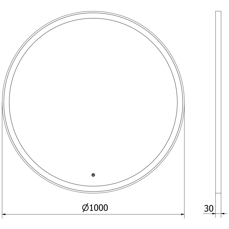Mexen Esso podsvietené okrúhle zrkadlo do kúpeľne 100 cm, LED 6000K, proti zahmlievaniu, zlatý rám - 9825-100-100-611-50