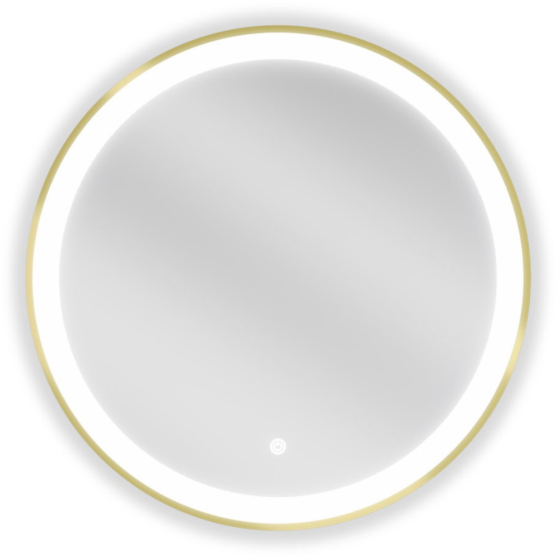 Mexen Esso kúpeľňové podsvietené zrkadlo, okrúhle 60 cm, LED 6000K, protihmla, zlatý rám - 9825-060-060-611-50