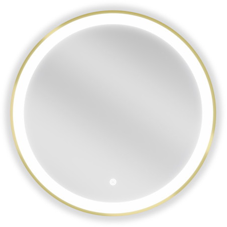 Mexen Esso kúpeľňové podsvietené zrkadlo, okrúhle 60 cm, LED 6000K, protihmla, zlatý rám - 9825-060-060-611-50