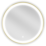 Mexen Esso kúpeľňové podsvietené zrkadlo, okrúhle 60 cm, LED 6000K, protihmla, zlatý rám - 9825-060-060-611-50