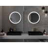 Mexen Esso kúpeľňové podsvietené zrkadlo, okrúhle 60 cm, LED 6000K, protihmla, zlatý rám - 9825-060-060-611-50