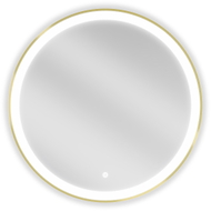 Mexen Esso kúpeľňové zrkadlo podsvietené, okrúhle 70 cm, LED 6000K, anti-pára, zlatý rám - 9825-070-070-611-50