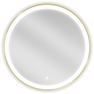 Mexen Esso zrkadlo kúpeľňové s podsvietením, okrúhle 70 cm, LED 6000K, proti zahmlievaniu, zlatý rám - 9825-070-070-611-50