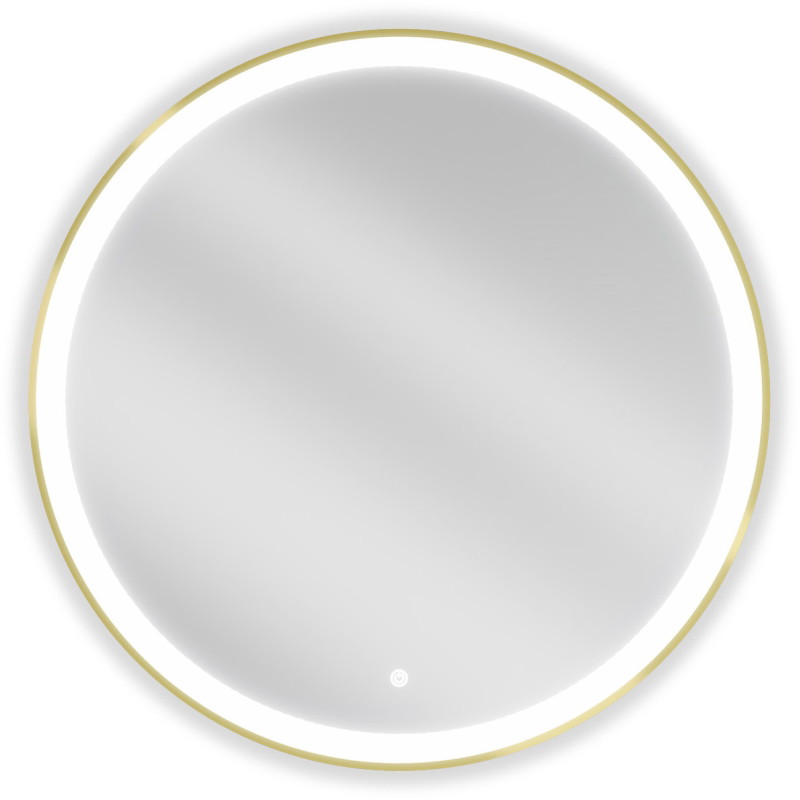 Mexen Esso okrúhle 80 cm LED kúpeľňové zrkadlo s podsvietením, 6000K, antikorózne, zlatý rám - 9825-080-080-611-50