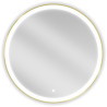 Mexen Esso kúpeľňové zrkadlo s podsvietením, okrúhle 80 cm, LED 6000K, proti pareniu, zlatý rám - 9825-080-080-611-50
