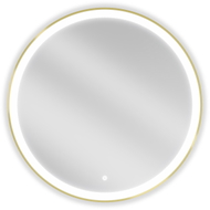 Mexen Esso okrúhle 80 cm LED kúpeľňové zrkadlo s podsvietením, 6000K, antikorózne, zlatý rám - 9825-080-080-611-50