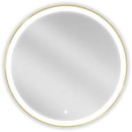 Mexen Esso okrúhle kúpeľňové zrkadlo s podsvietením, 80 cm, LED 6000K, proti zahmlievaniu, zlatý rám - 9825-080-080-611-50