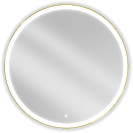 Mexen Esso kúpeľňové zrkadlo podsvietené, okrúhle 100 cm, LED 6000K, proti hmle, zlatý rám - 9825-100-100-611-50