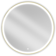Mexen Esso kúpeľňové zrkadlo podsvietené, okrúhle 100 cm, LED 6000K, proti hmle, zlatý rám - 9825-100-100-611-50