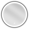 Mexen Esso podsvietené kúpeľňové zrkadlo, okrúhle 60 cm, LED 6000K, proti zahmlievaniu, čierny rám - 9825-060-060-611-70
