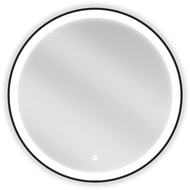 Mexen Esso osvetlené kúpeľňové zrkadlo, okrúhle 70 cm, LED 6000K, proti zahmlievaniu, čierny rám - 9825-070-070-611-70
