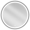 Mexen Esso kúpeľňové zrkadlo s podsvietením, okrúhle 80 cm, LED 6000K, anti-pára, čierny rám - 9825-080-080-611-70