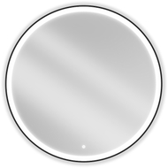 Mexen Esso osvetlené kúpeľňové zrkadlo, okrúhle 100 cm, LED 6000K, antivápenné, čierny rám - 9825-100-100-611-70