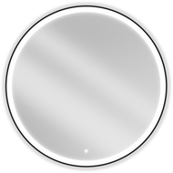 Mexen Esso osvetlené kúpeľňové zrkadlo, okrúhle 100 cm, LED 6000K, antivlákna, čierny rám - 9825-100-100-611-70