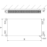 Mexen Flat CVF22 radiátor panelový 600 x 1400 mm, dolní připojení, 2215 W, bílý - W622F-060-140-00