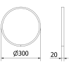 Mexen Loft zrkadlo kúpeľňové okrúhle 30 cm, zlatý rám - 9850-030-030-000-50