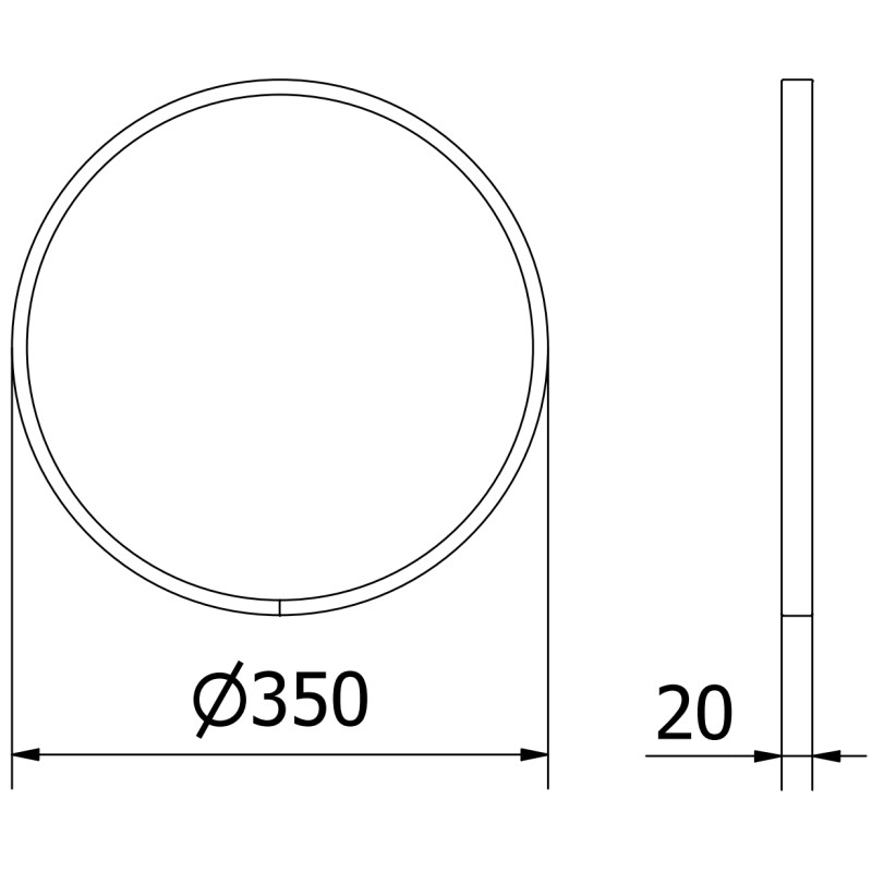 Mexen Loft kúpeľňové zrkadlo okrúhle 35 cm, zlatý rám - 9850-035-035-000-50
