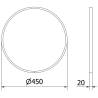 Mexen Loft okrúhle zrkadlo do kúpeľne 45 cm, zlatý rám - 9850-045-045-000-50