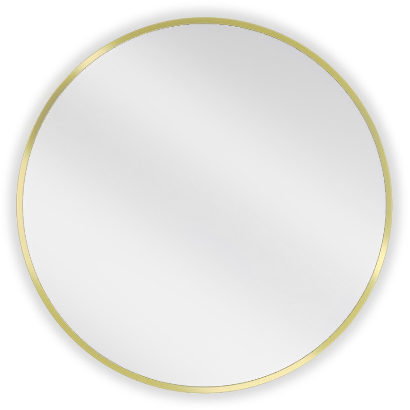 Mexen Loft okrúhle kúpeľňové zrkadlo 65 cm, zlatý rám - 9850-065-065-000-50