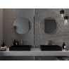 Mexen Loft okrúhle kúpeľňové zrkadlo 65 cm, zlatý rám - 9850-065-065-000-50