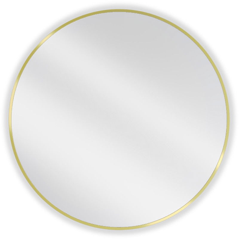 Mexen Loft okrúhle kúpeľňové zrkadlo 80 cm, zlatý rám - 9850-080-080-000-50