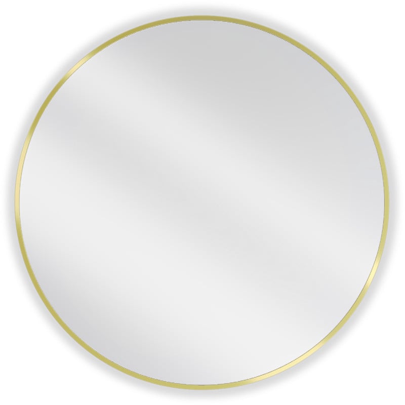 Mexen Loft okrúhle kúpeľňové zrkadlo 85 cm, zlatý rám - 9850-085-085-000-50
