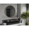 Mexen Loft Okrúhle kúpeľňové zrkadlo 90 cm, rám v brúsenom zlate - 9850-090-090-000-50