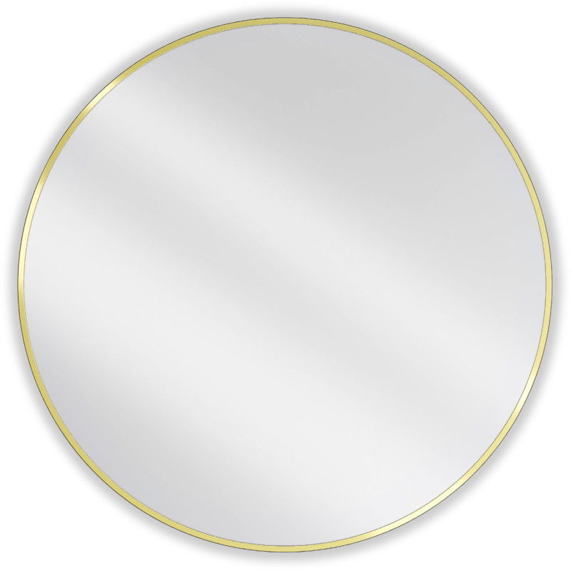Mexen Loft okrúhle kúpeľňové zrkadlo 95 cm, zlatý rám - 9850-095-095-000-50