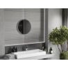 Mexen Loft okrúhle kúpeľňové zrkadlo 30 cm, rám inox - 9850-030-030-000-10