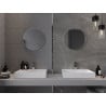 Mexen Loft okrúhle kúpeľňové zrkadlo 30 cm, rám inox - 9850-030-030-000-10