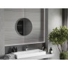 Mexen Loft kúpeľňové zrkadlo okrúhle 60 cm, rám inox - 9850-060-060-000-10