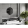Mexen Loft okrúhle kúpeľňové zrkadlo 60 cm, rám inox - 9850-060-060-000-10